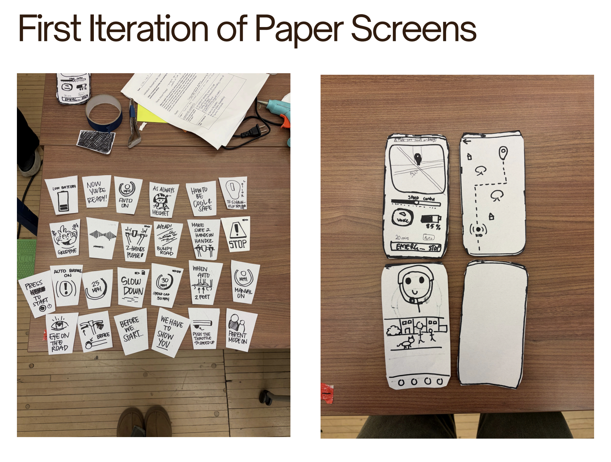 Wireframe and structural concept explorations for scooter components